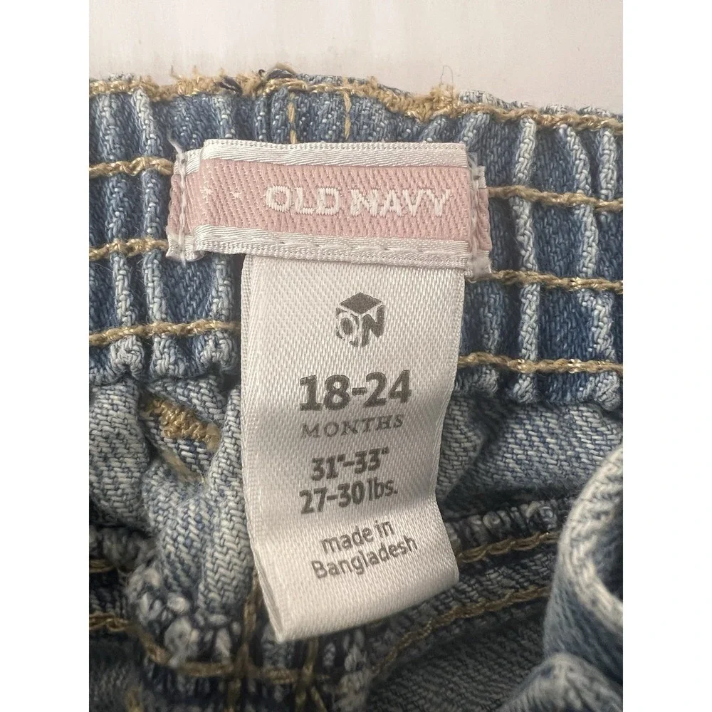 Old Navy Baby Toddler Blue Denim Bootcut Jean Pants Size 18-24 Months